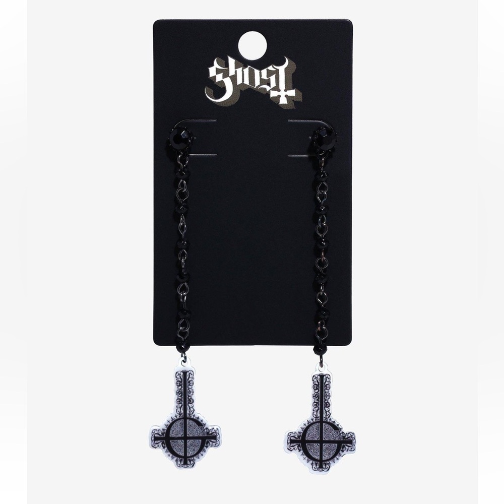 Ghost Grucifix Drop Earrings Hot‎ Topic Papa Emeritus Nameless Ghoul
